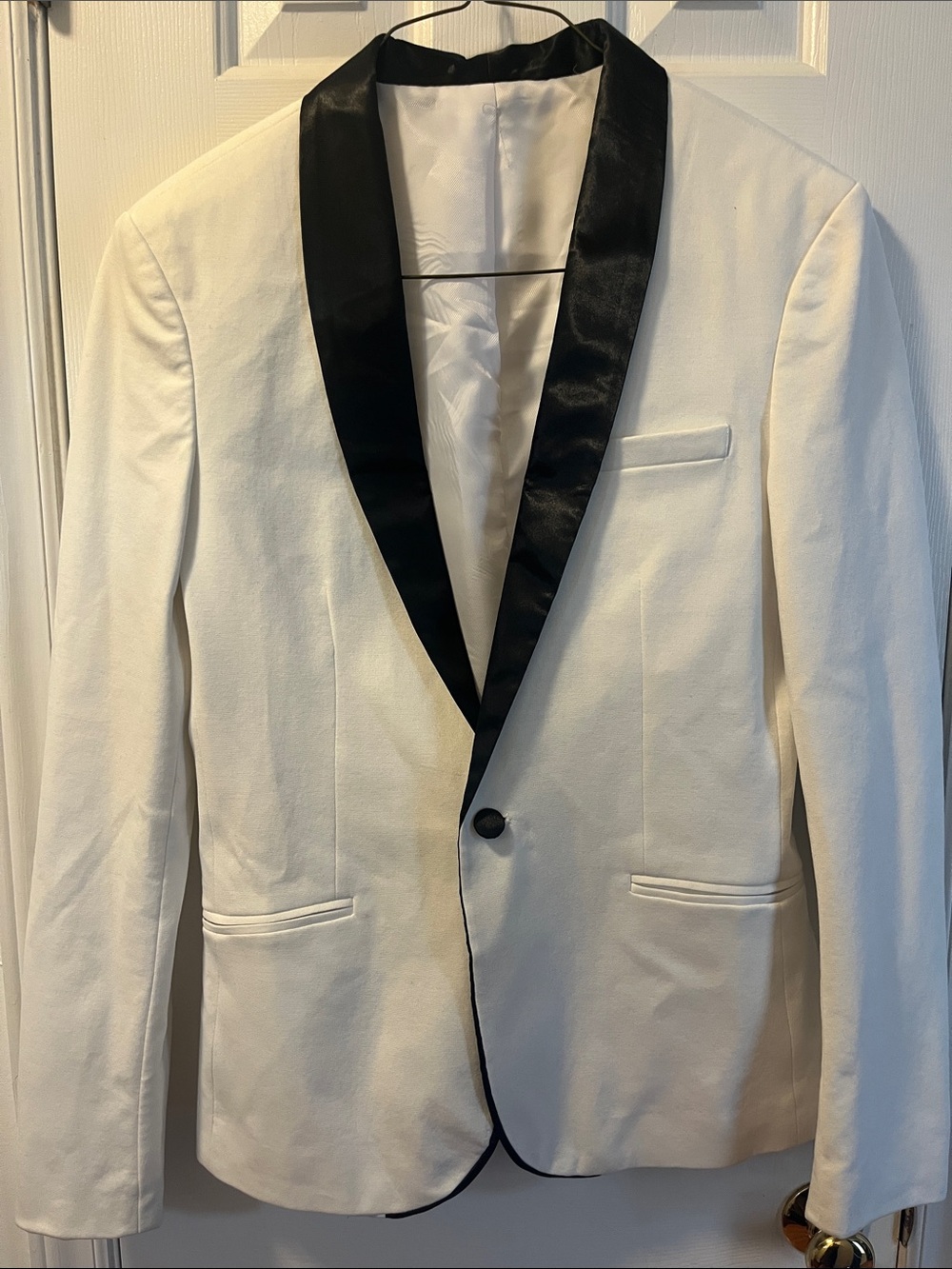 Zara Man Tuxedo Jacket White Winter Suit Blazer Size 40 Mens